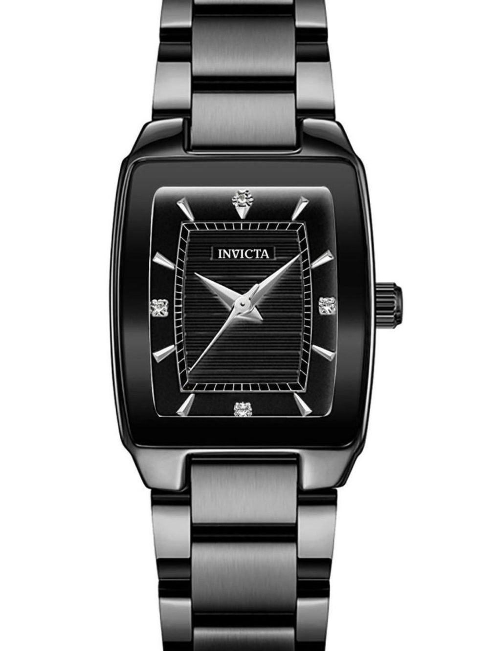 Invicta Celestial Lady Black Stainless Steel Rectangular Bracelet Watch 22.7mm